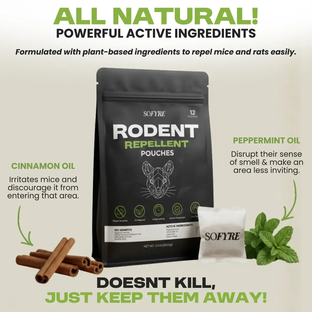 All natural active ingredients - doesn't kill, just keeps mice away